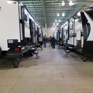 Trailers at the Indoor RV Show at Cal Expo